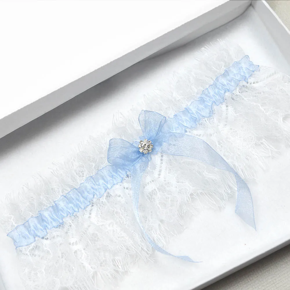 Gracie White Eyelash Lace Bridal Garter