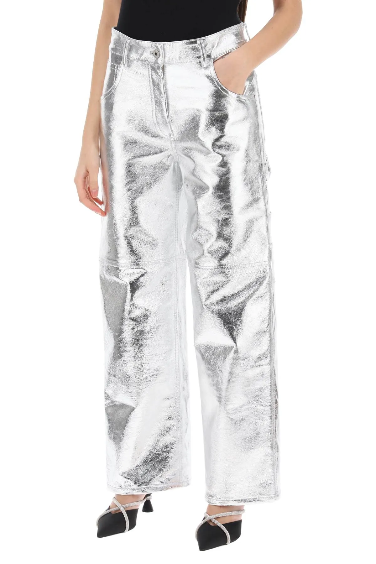 INTERIOR sterling pants in laminated leather