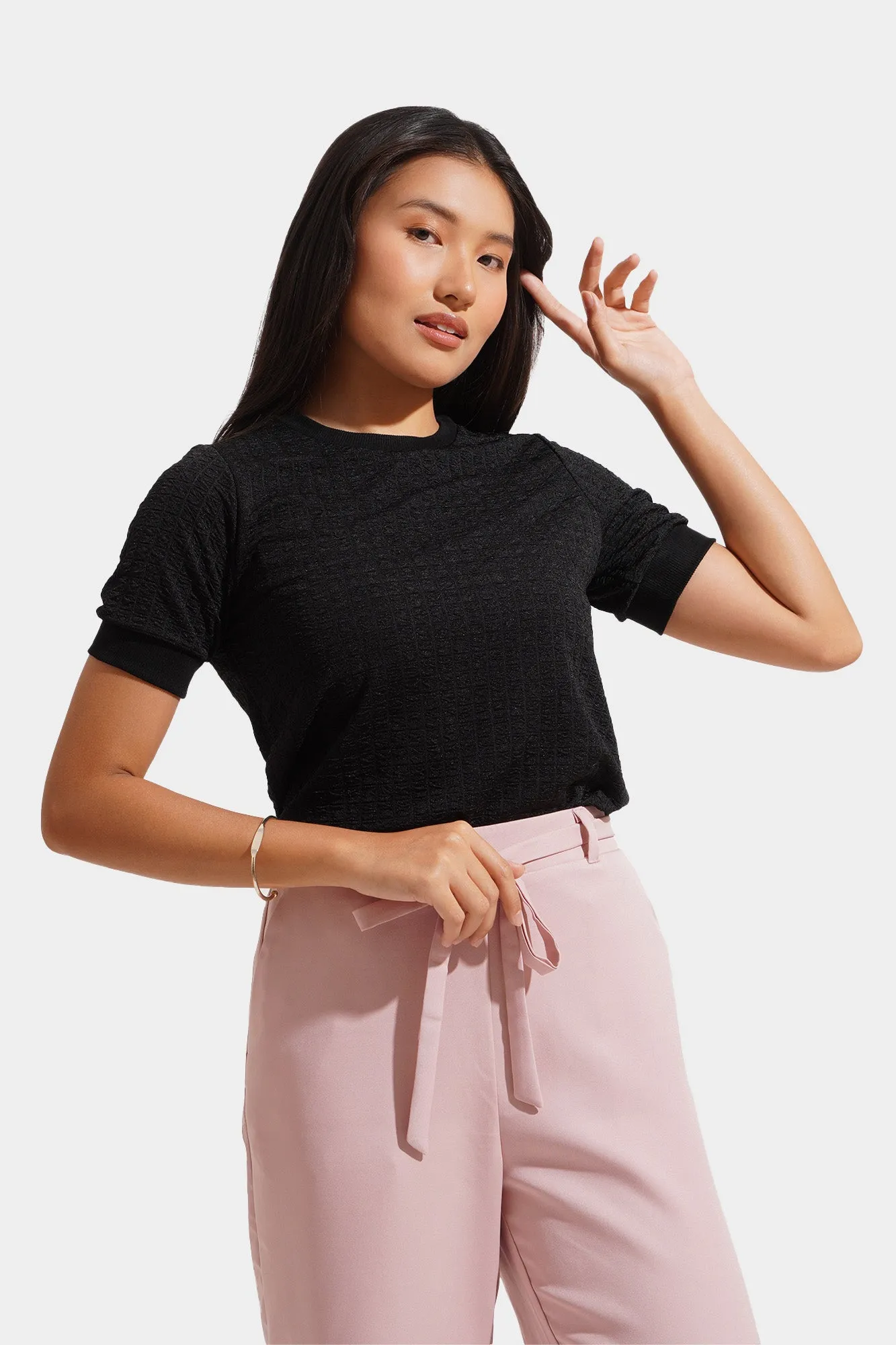 Jacquard Knit Top