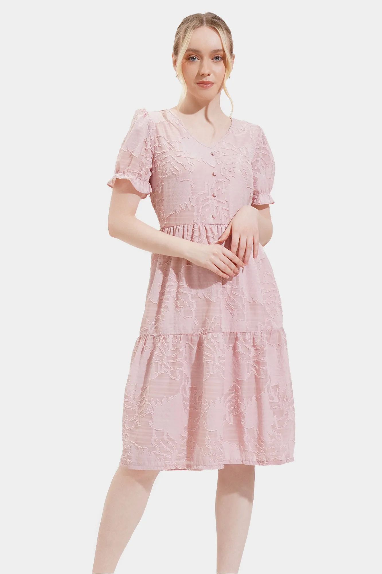 Jacquard Tiered Dress