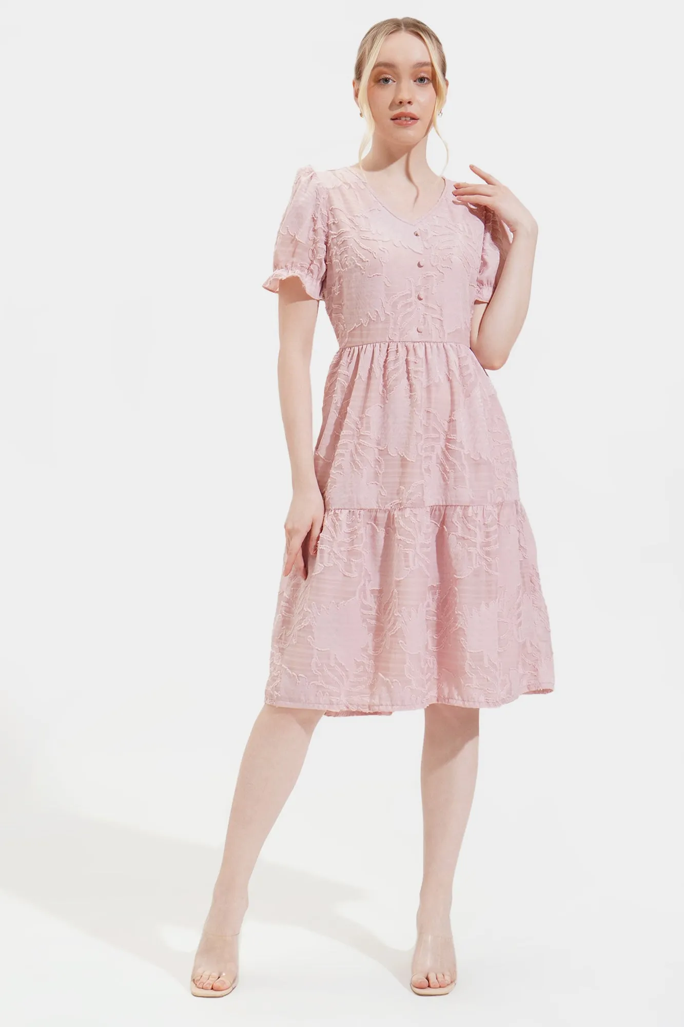 Jacquard Tiered Dress