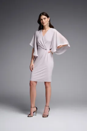 J.R 231747 Foiled Chiffon Wrap Dress