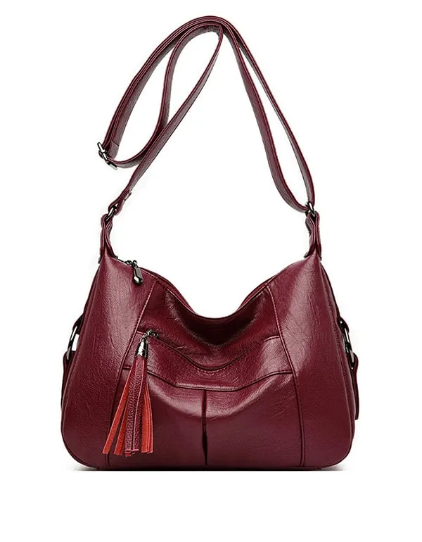 Large-capacity Soft Leather Shoulder Bag