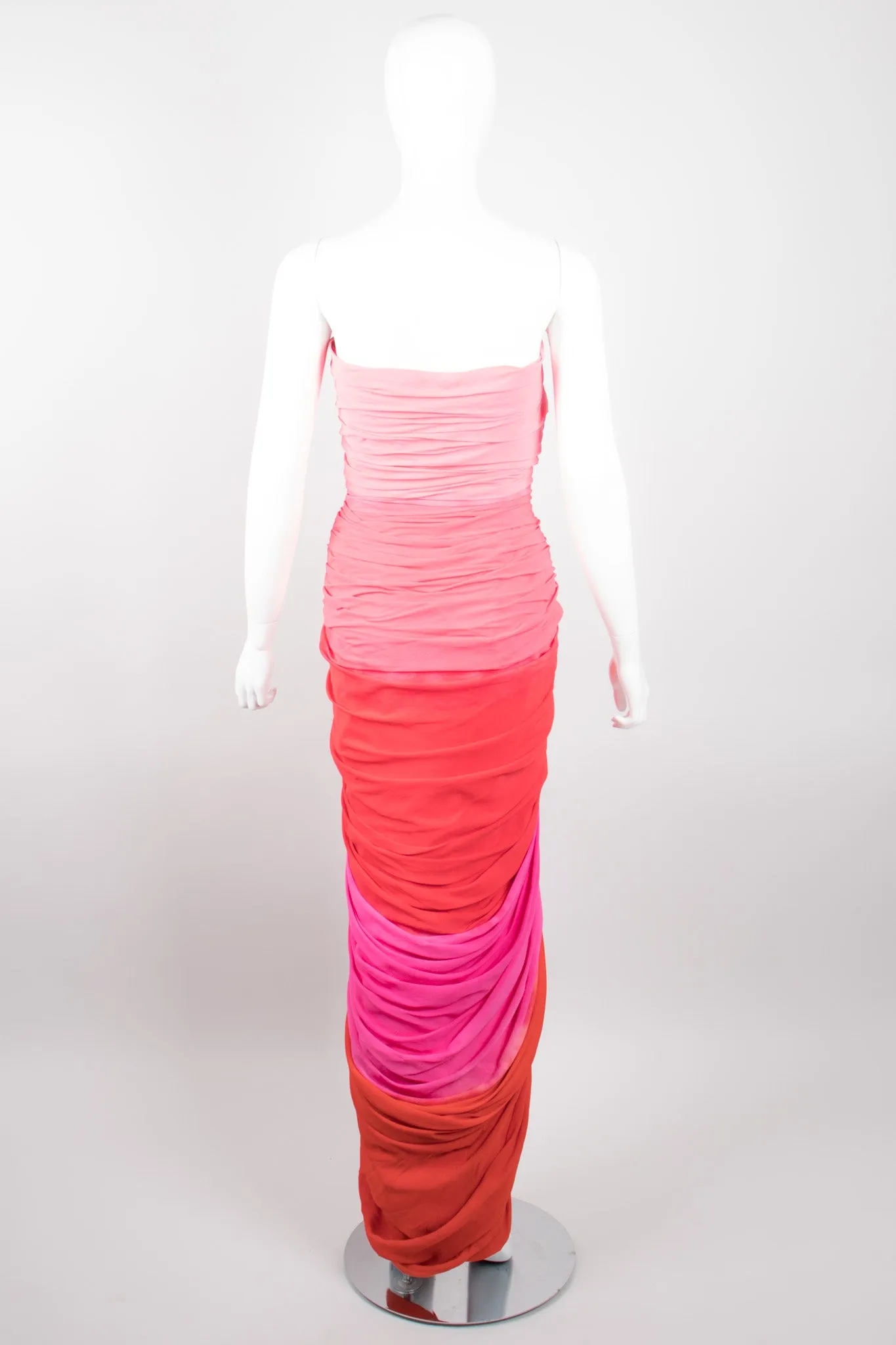 Ombre Ruched Gown & Shawl