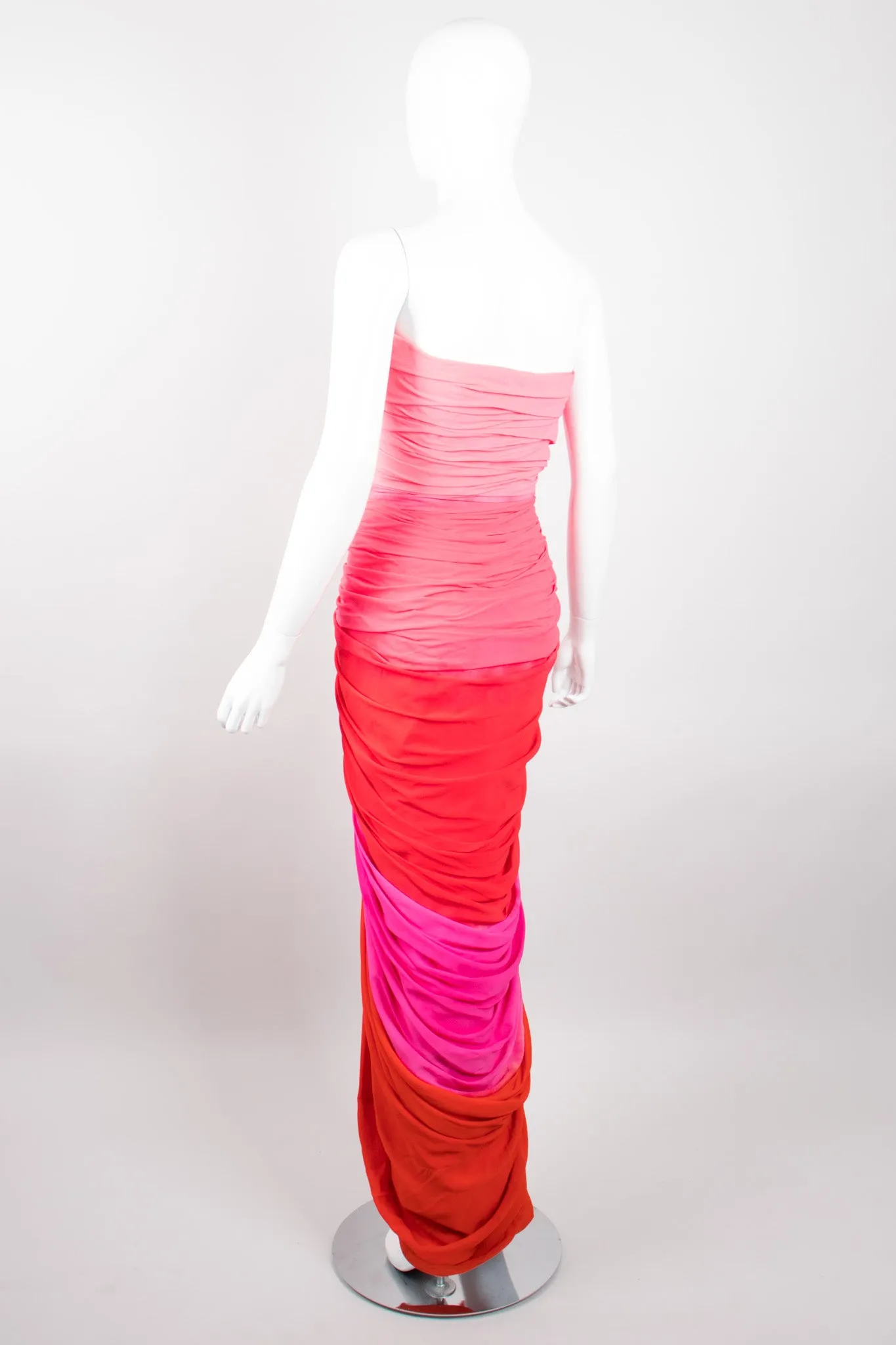 Ombre Ruched Gown & Shawl