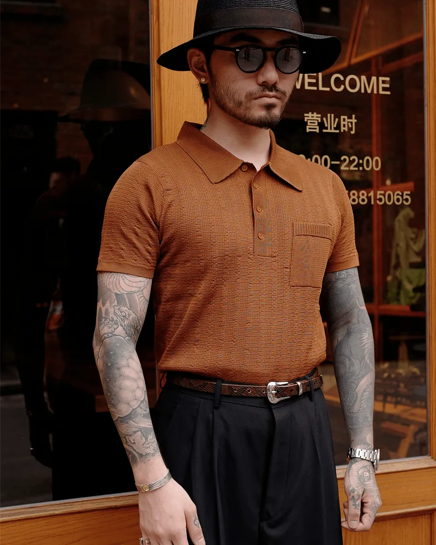 Rusty Jaquard Knit Polo Shirt