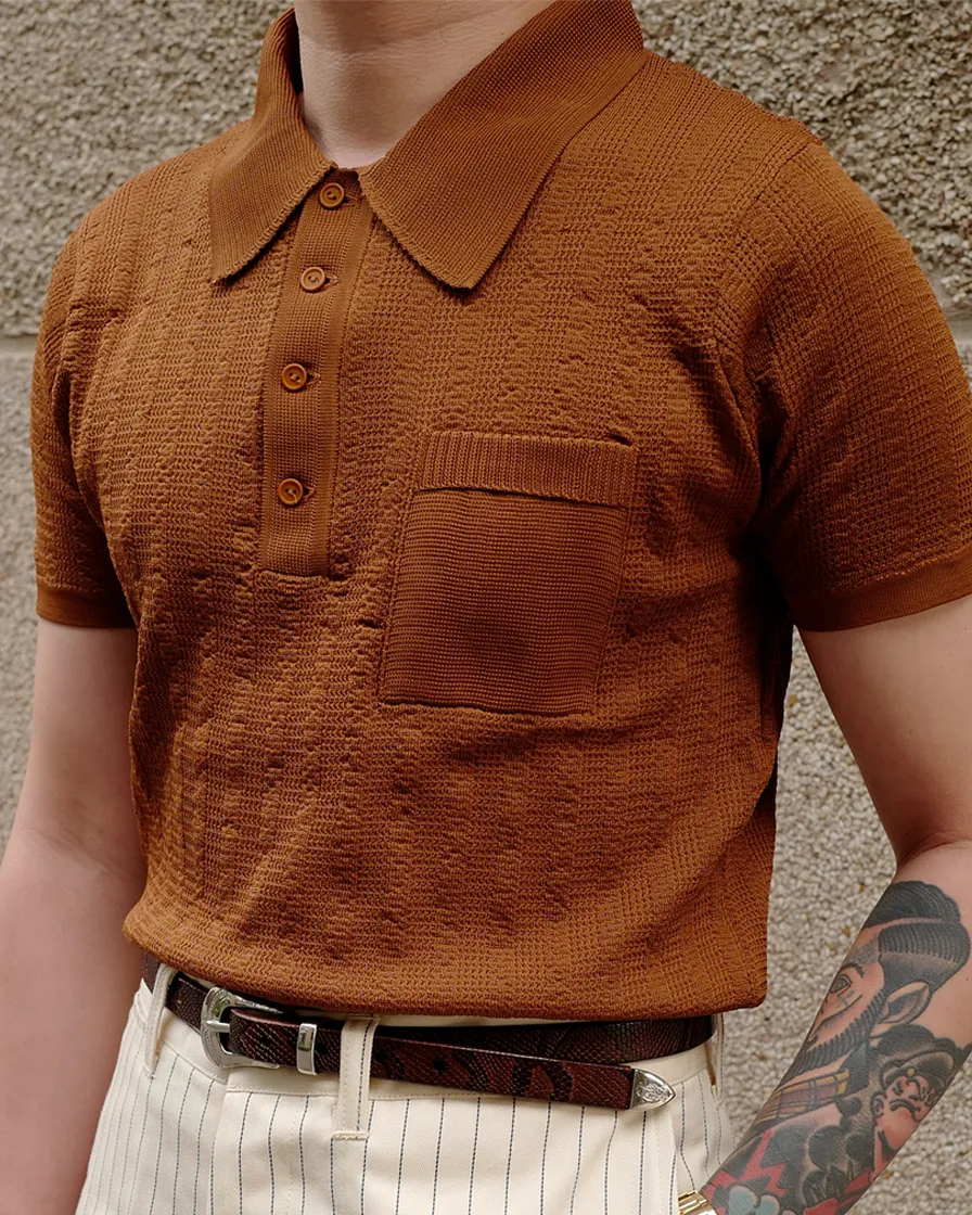 Rusty Jaquard Knit Polo Shirt