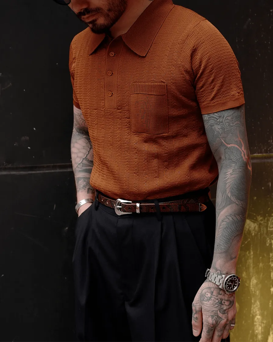 Rusty Jaquard Knit Polo Shirt