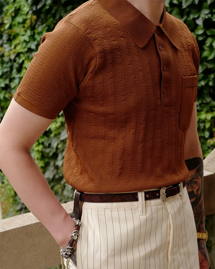 Rusty Jaquard Knit Polo Shirt