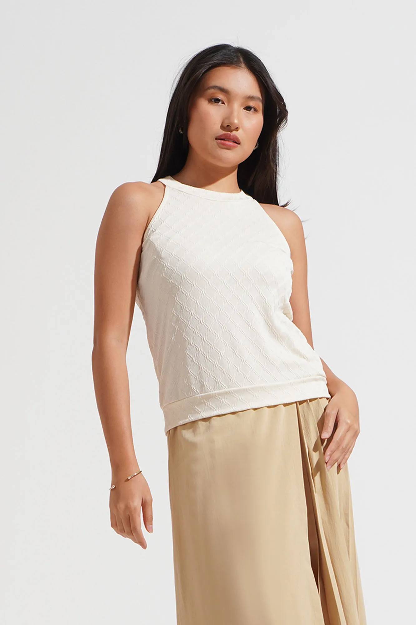 Textured Halter Tee