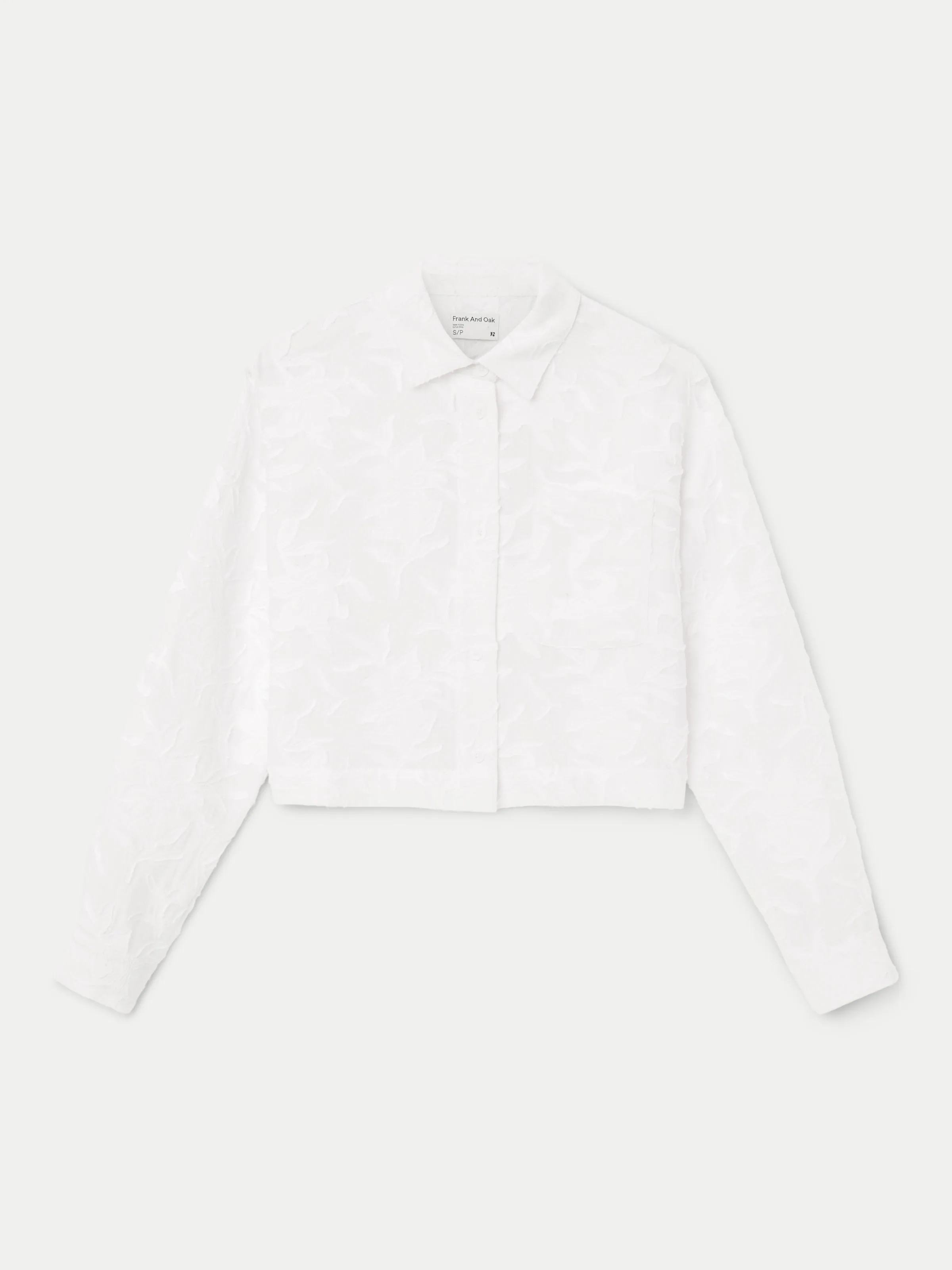 The Cropped Jacquard Shirt in White