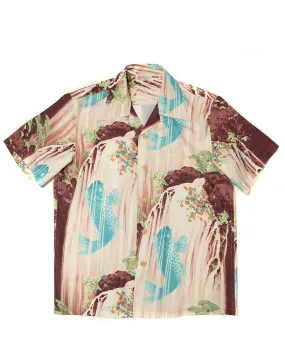 Ukiyo-e_Koi Fish Waterfall Aloha Shirt