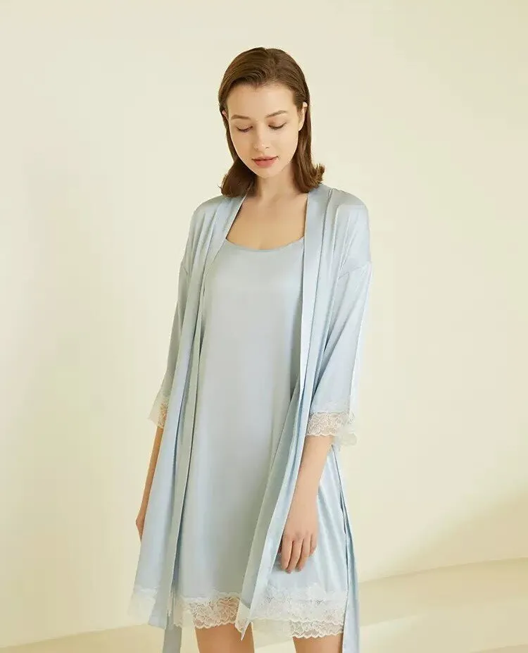 Women's Laced Chiffon Dressing Gown