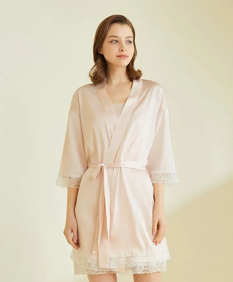 Women's Laced Chiffon Dressing Gown