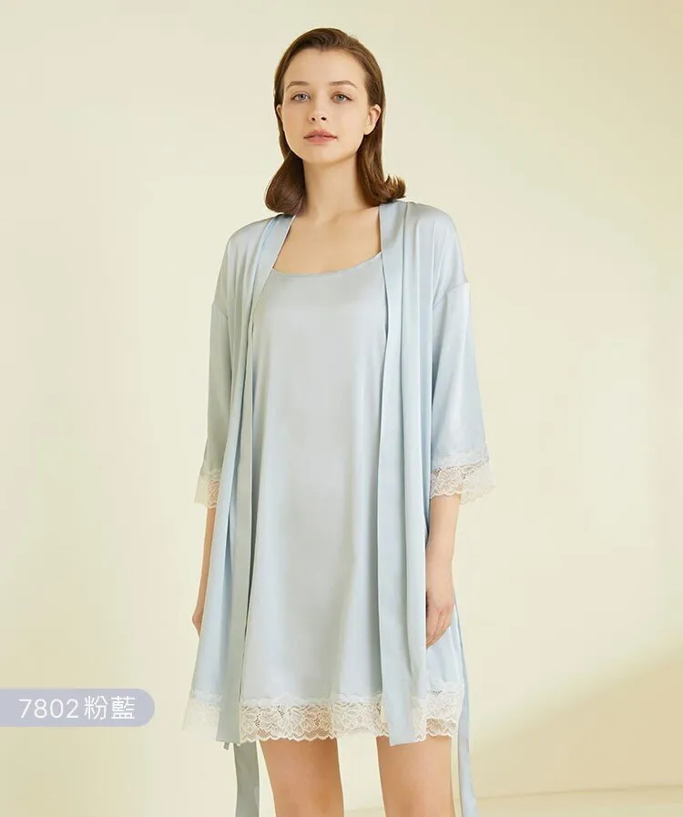 Women's Laced Chiffon Dressing Gown