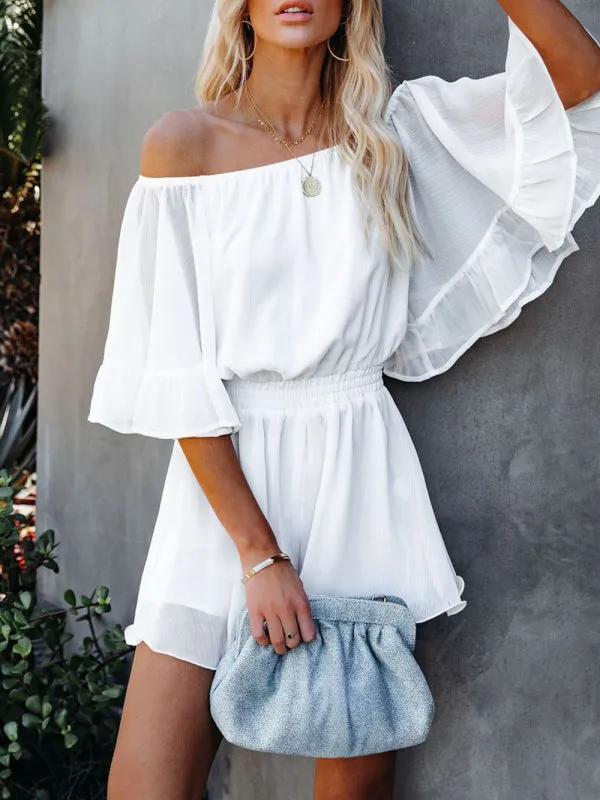 Women's Off The Shoulder Chiffon Flowy Playsuit