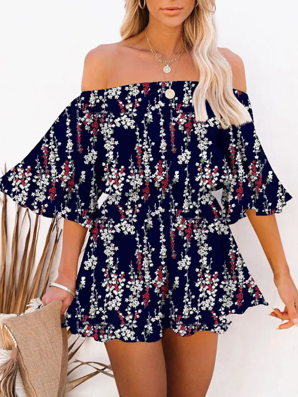 Women's Off The Shoulder Chiffon Flowy Playsuit