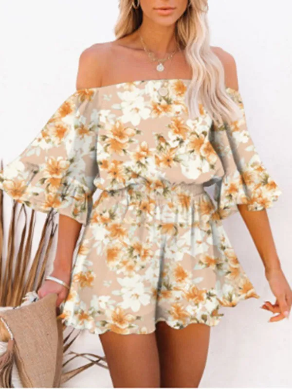 Women's Off The Shoulder Chiffon Flowy Playsuit