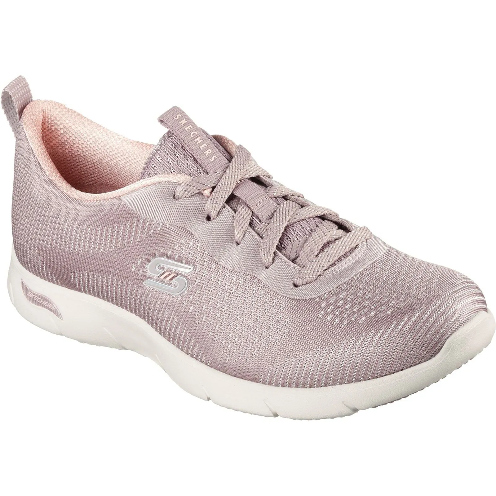 Women's Wide Fit Skechers 104390 Arch Fit Refine Classy Doll Sneakers - Dark Taupe